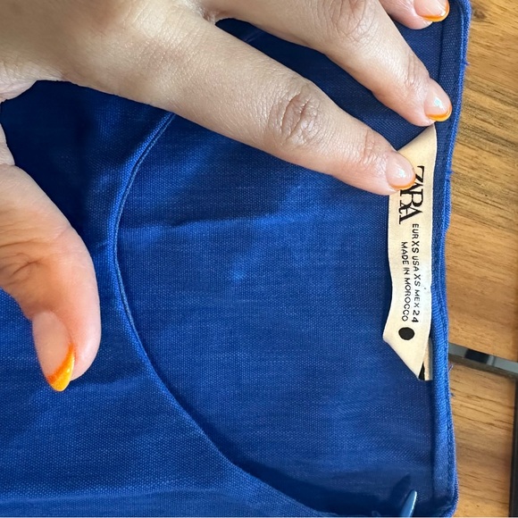 ZARA COBALT BLUE RUCHED SUMMER MAXI DRESS - Picture 9 of 9
